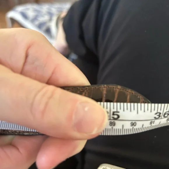 Genuine Crocodile Brown Belt, About 36” Long - Picture 4 of 4